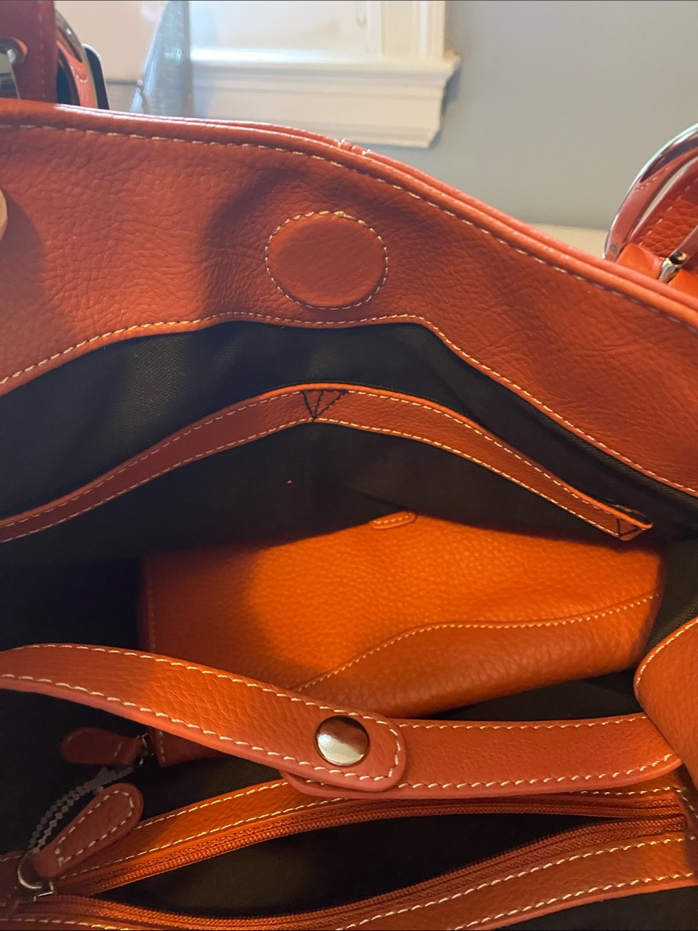 Tignanello Burnt Orange Leather Shoulder Tote - Picture 8 of 8